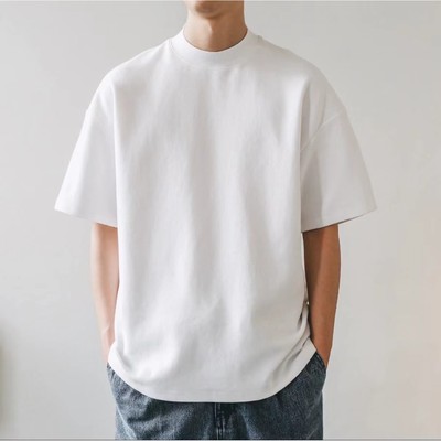 400g Heavy tton T-shirt Thick Impermeable Short Sleeve Men's