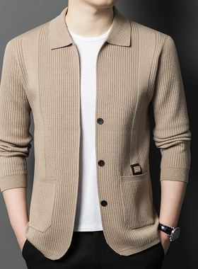 2025 Youth Men's Knitted Cardigan Men's Jacket Men's Casual