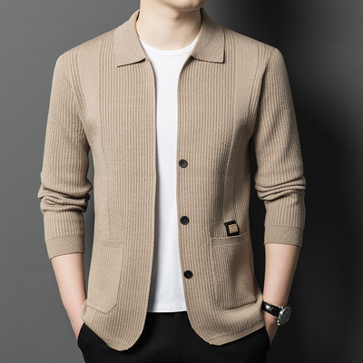 2025 Youth Men's Knitted Cardigan Men's Jacket Men's Casual