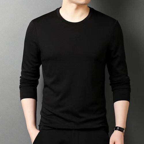 2025 Men's rendy Casual Round Neck Solid lor Loose T-shirt F