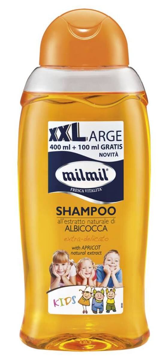 进口mil mil意大利儿童温和洗发水含丰富天然杏桃提取物温和500ml