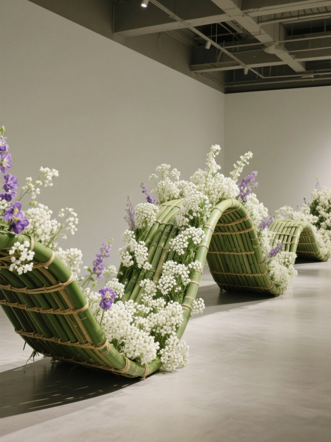 夏季商场广场氛围美陈装饰创意巨型竹编海浪造型网红场景布置定制,商业/办公家具,商业美陈,淘宝优惠券,粉丝福利购,淘宝优惠卷