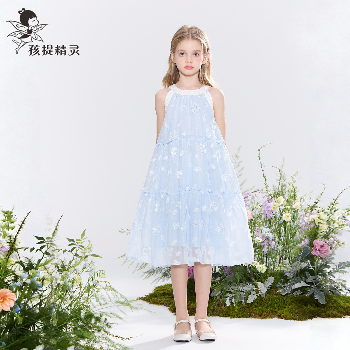 女童小香风雪纺连衣裙2026夏装新款洋气中大童无袖公主裙儿童裙子