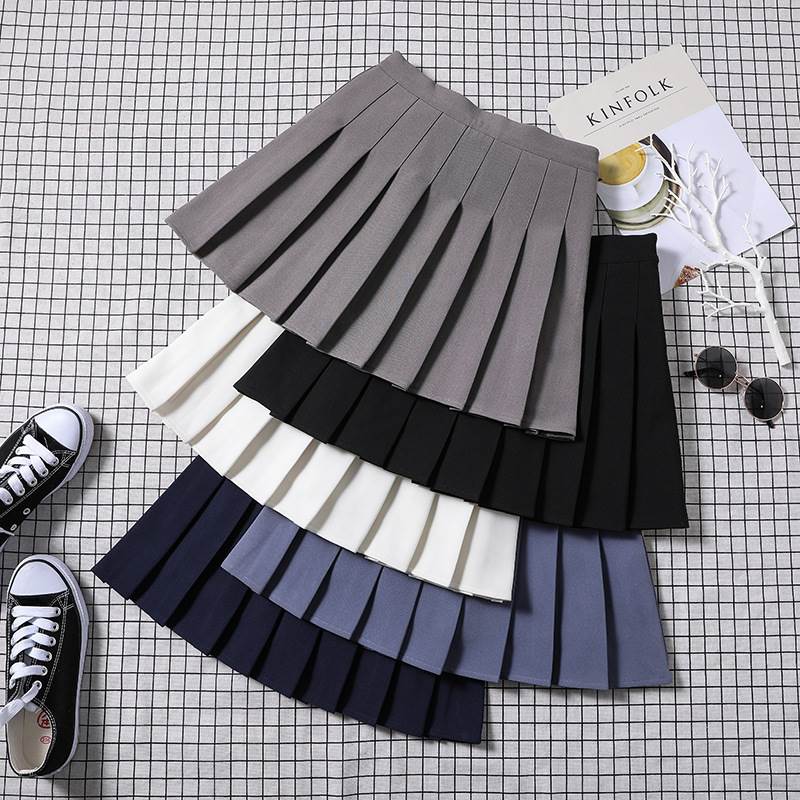 Women High Waist Pleated Skirt School Mini Skirts for Girls