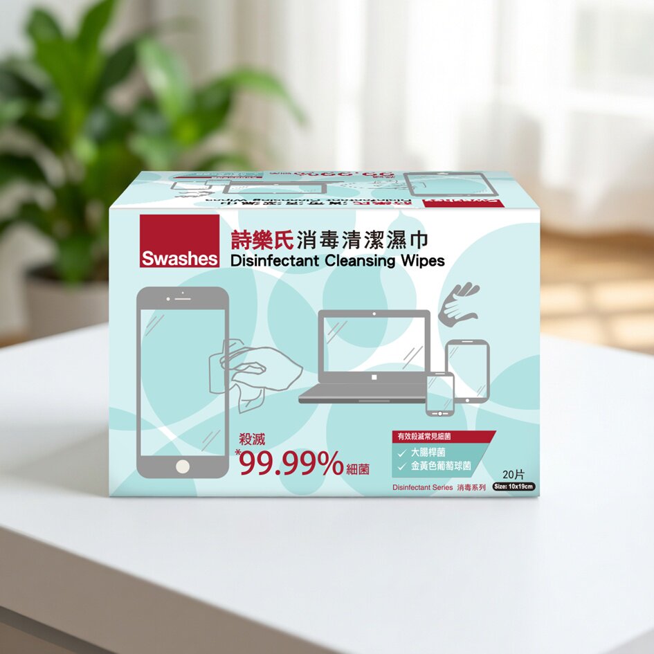 诗乐氏 - 酒精消毒清洁湿纸巾(单独包装20片) ，携带方便