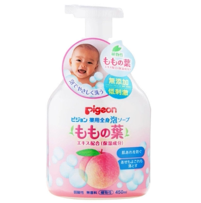 Pigeon 贝亲桃子水泡泡洗发沐浴二合一450ml温和清洁低泡敏感肌版