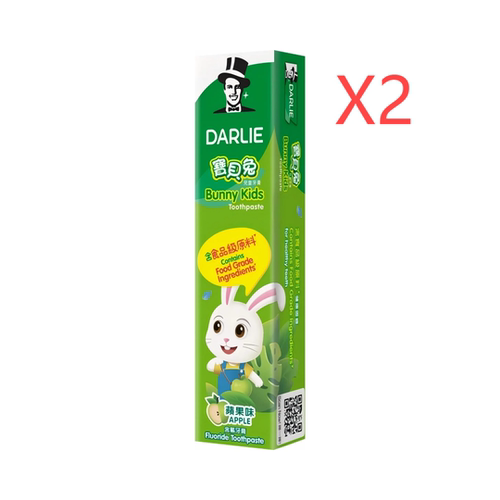 Darlie好来 原黑人宝贝兔儿童牙膏苹果味40gX2只宝宝牙膏口腔清洁