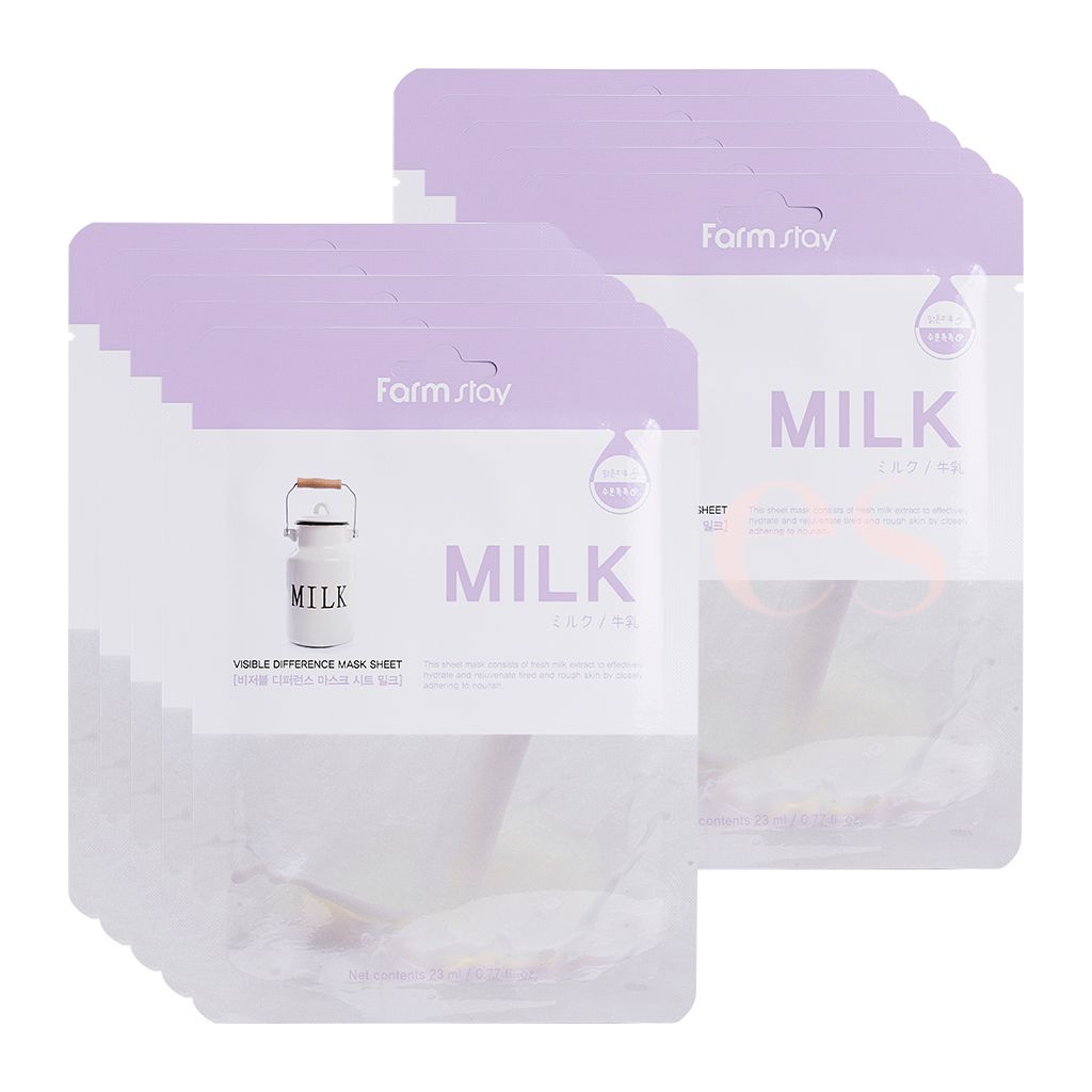 进口版Farmstay牛奶速效润白面膜10片牛奶含丰富的有乳酸和钾营养