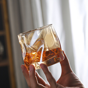 家用 加厚磨砂玻璃杯网红高颜值水杯子啤酒杯喝茶杯威士忌酒杯套装