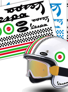 3M复古头盔贴纸适用vespa维斯帕韦士柏冲刺150春天GTS改装车身贴