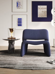 休闲椅设计师艺术家具模型室客厅简单泰迪天鹅绒织物单人沙发椅子