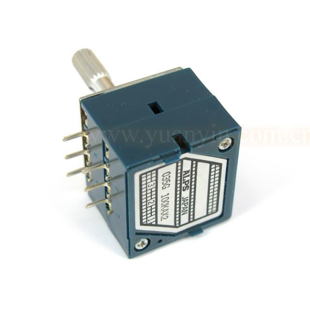 原装日本产ALPS电位计 27型塑壳双100K电位计(2×3脚)花柄