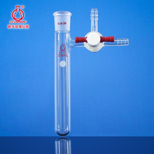 磨口反应管三通阀四氟节门schlenk聚合管25 50 100 250350LH-38-H