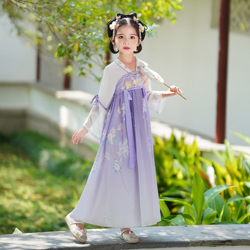 女童汉服夏季2024新款古风连衣裙