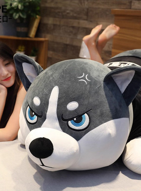 日本进口AVPE哈士奇毛绒玩具二哈抱枕男女生床上睡觉夹腿大号玩偶