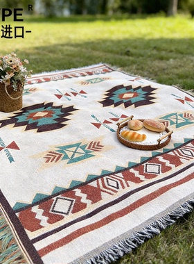 日本进口AVPE户外毛毯野餐毯露营毯地毯波西米亚帐篷野营垫沙发毯