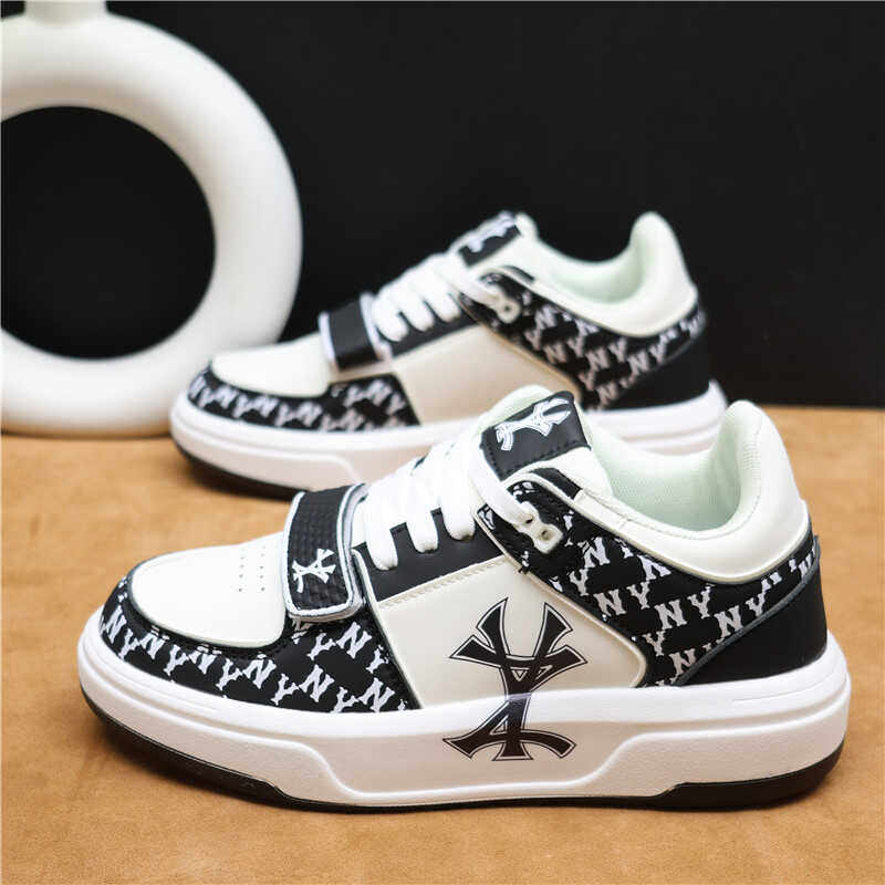 欧洲站字母印花厚底板鞋男士休闲内增高小白鞋时尚拼色运动平底鞋