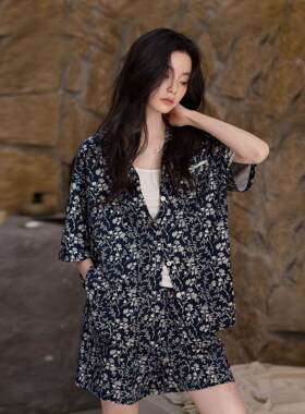 英国RMXJ 2026年新款睡衣女夏薄款莫代尔短袖短裤休闲冰丝家居服