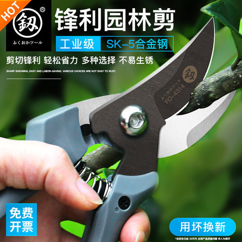 福冈园林剪果树粗枝剪园艺修枝剪家用树枝剪刀强力果枝剪剪子工具