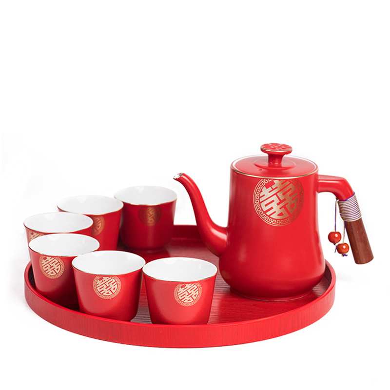结婚敬茶杯茶具套装茶壶陶瓷喜杯