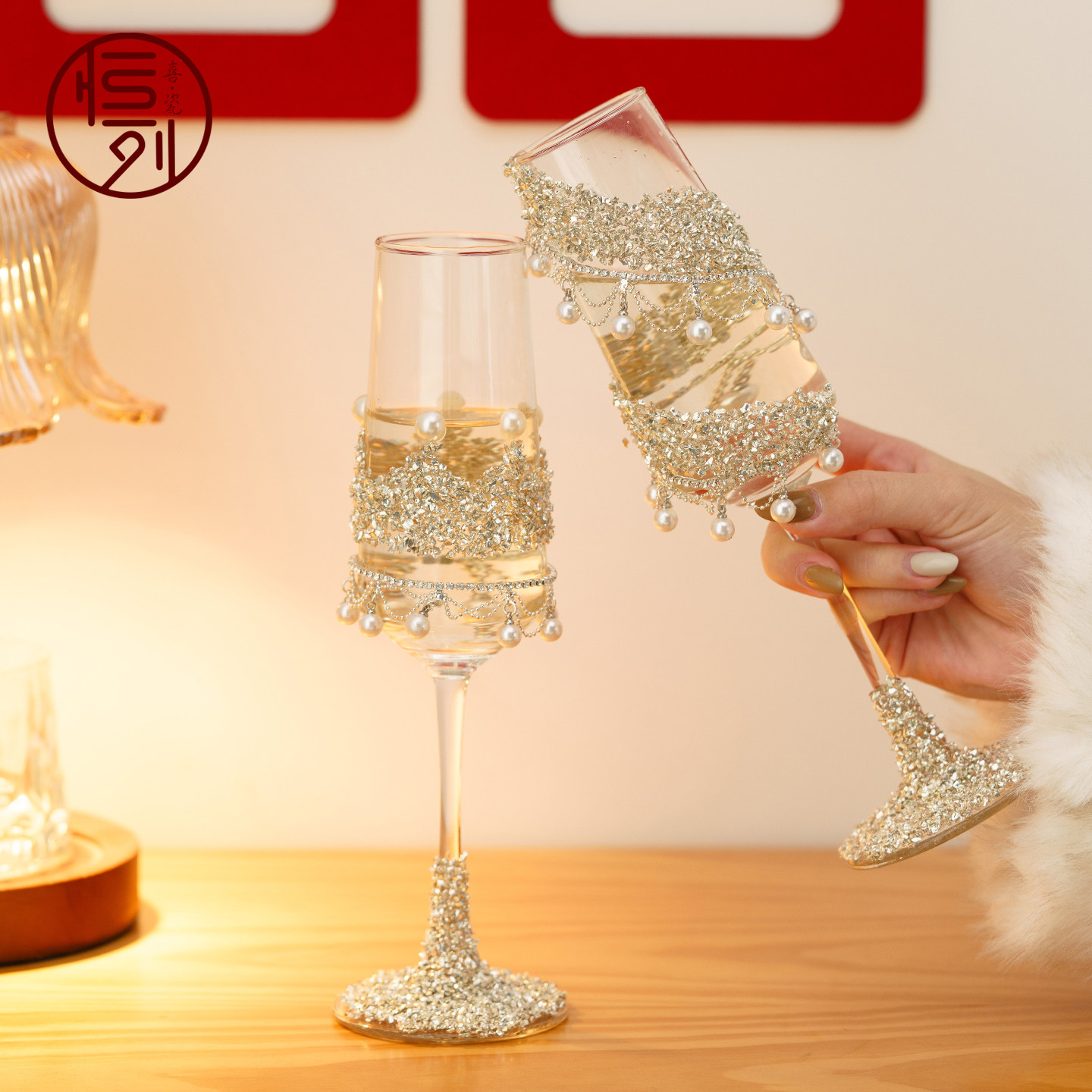 恒列新婚礼物送新人手工香槟杯高档实用diy敬酒杯结婚订婚送闺蜜,餐饮具,甜酒/香槟杯,淘宝优惠券,粉丝福利购,淘宝优惠卷