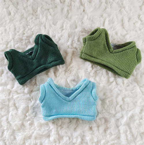 23cm掌门狗服装配件V领毛衣套装20cm棉花娃娃衣服衬衫领带裤子鞋