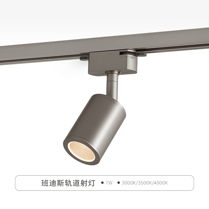 SAKA明装轨道射灯客厅背景墙防眩银色可调全铜店铺商用照画洗墙灯