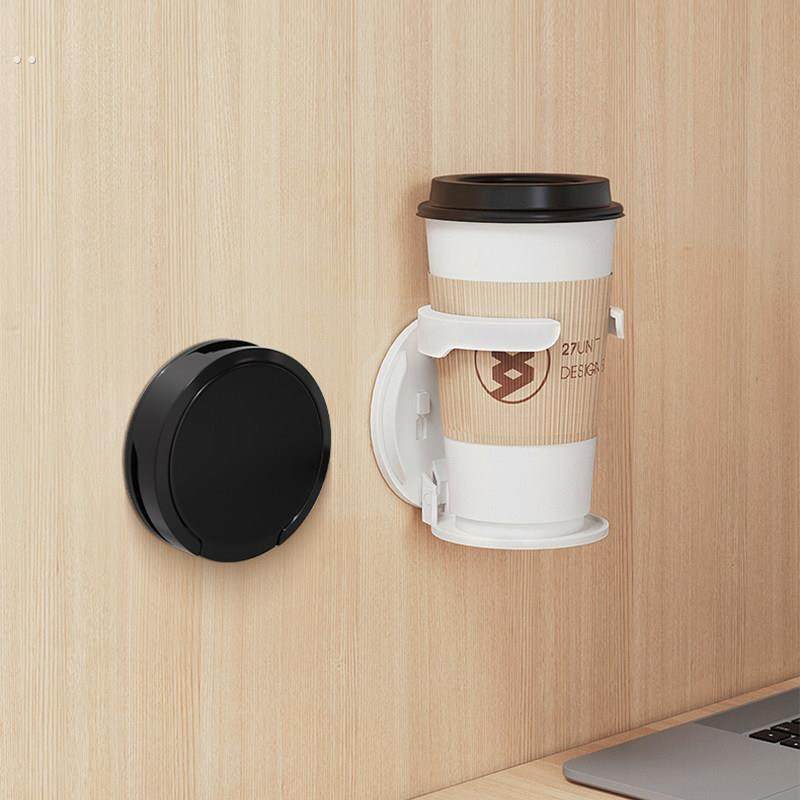 折叠杯架办公桌杯子咖啡收纳置物架免打孔家用宿舍床头水杯壁挂架