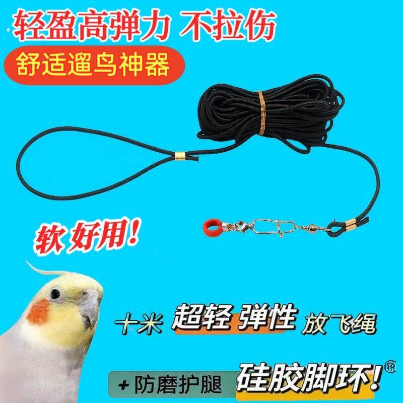 鹦鹉放飞绳不伤脚超轻外出加长训练绳虎皮玄凤八哥脚环遛鸟飞行绳