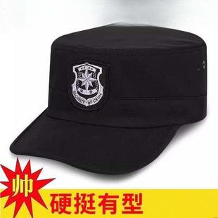 新款保安帽子物业门卫执勤酒店高级专业黑色加厚鸭舌帽工作帽通用
