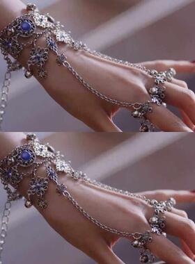 好看的古风手链西游紫霞仙子铃铛戒指跳舞流苏敦煌手镯汉服配饰