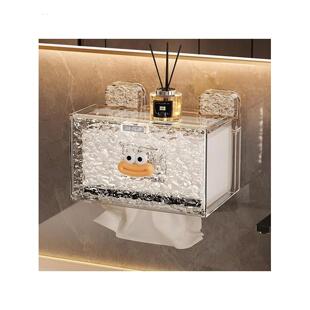 吸盘卫生间厕纸盒卷纸架2025新款轻奢高级感厕所壁挂手纸盒纸巾盒