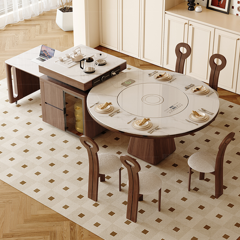 广东佛山岩板岛台餐桌一体可移动