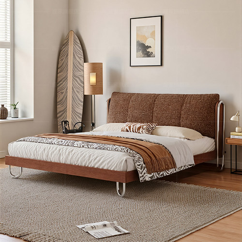 座家复古风实木软包卧室双人大床