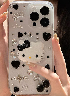 y2k甜酷暗黑kitty猫oppofindx6 5pro手机壳K10 K9X滴胶A97可爱A58 A1PRO软壳A96 A95 A93 A72 A52 A92S保护套