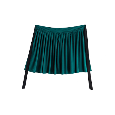 限时赏味半身裙民国复古墨绿色