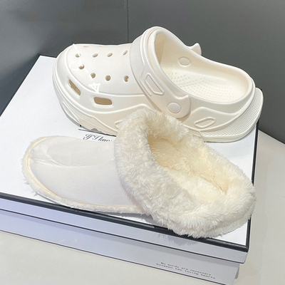 洞洞鞋内胆加绒冬款可拆卸冬天毛绒棉内衬冬季保暖洞洞鞋毛毛内胆