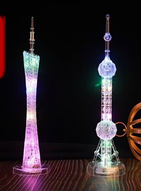 广州塔模型发光底座小蛮腰的旅游纪念品水晶摆件模型新款创意礼物