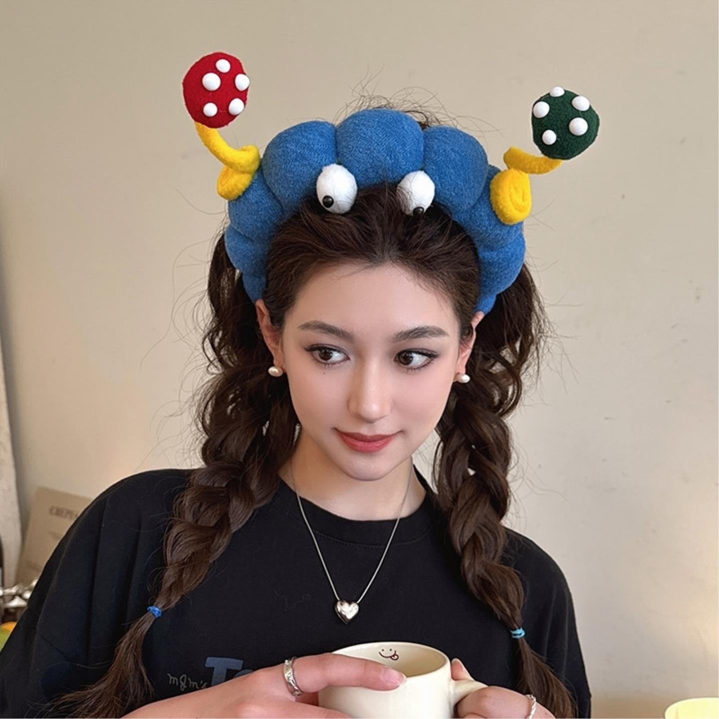 搞怪可爱蘑菇洗脸发箍女款高颅顶头箍2026新款高级感洋气时尚发饰