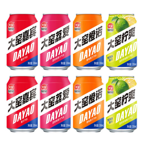 大窑汽水嘉宾橙诺荔爱柠爽330mL*12罐装果汁多种口味饮料