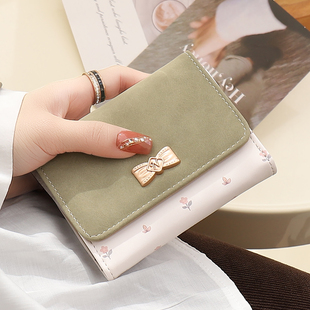 小钱包女款2025新款蝴蝶结少女大容量零钱包防消磁钱夹卡包一体