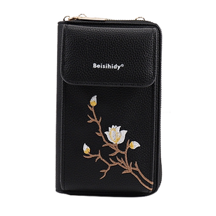 手机包女斜挎春夏2026小巧超轻手机包刺绣洋气零钱包卡包二合一