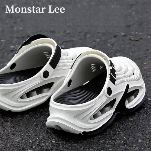 Monstar lee洞洞鞋男款夏季运动防滑沙滩凉鞋踩屎感厚底两用凉拖