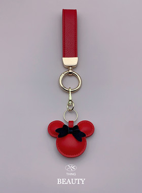 2026年新款汽车钥匙扣米奇米妮挂件红色女高级简约可爱精致钥匙链