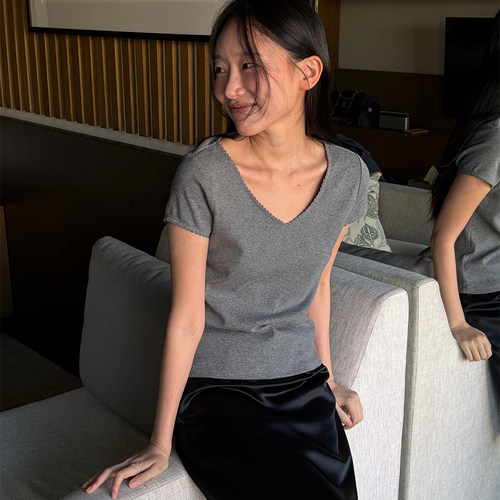ACME-修身显瘦打底衫短袖T恤机洗不变形越洗越软)9T6333141715