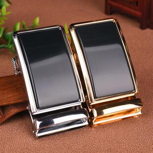 和田色玉带扣男士青玉平安无事牌皮带扣腰带扣天然墨玉镶嵌皮带头