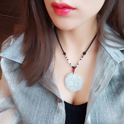 缅甸高级翡翠龙凤呈祥吊坠