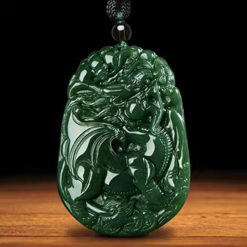 新疆和田玉青玉貔貅吊坠项链男款玉石玉器挂件麒麟玉牌玉坠挂件