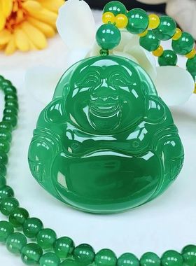 帝王绿翡翠色高冰玉髓观