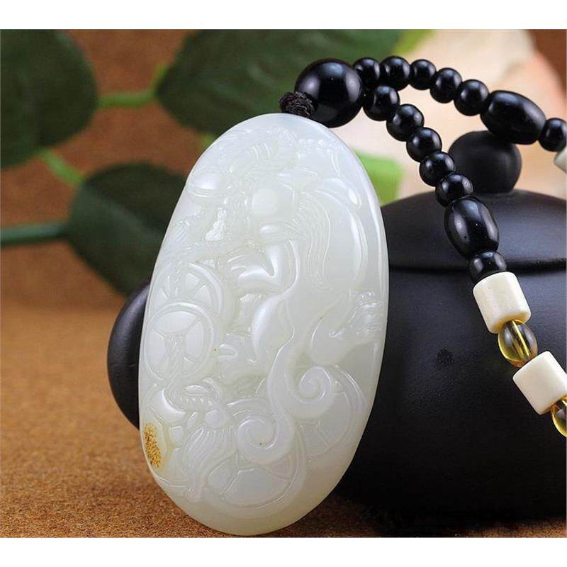 新疆和田色籽料貔貅手把件和田色羊脂白玉貔貅把玩件石英岩玉镯